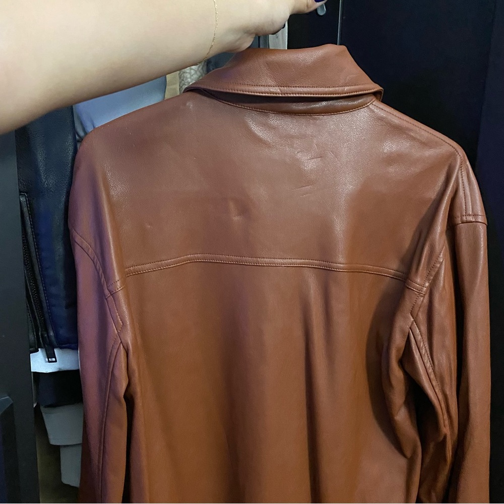 Abercrombie & Fitch Faux Vegan Leather Button Up Jacket - Picture 8 of 10
